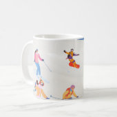 Fun Trendy Happy Holidays Ski Resort Kaffeetasse (Vorderseite Links)