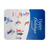 Fun Trendy Happy Holidays Ski Resort Magnet (Horizontal)