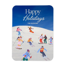 Fun Trendy Happy Holidays Ski Resort