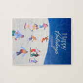 Fun Trendy Happy Holidays Ski Resort Puzzle (Horizontal)