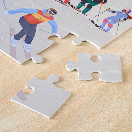 Fun Trendy Happy Holidays Ski Resort Puzzle (Seite)