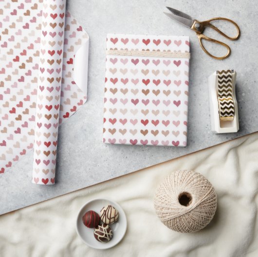 Fun Trendy Heart Pattern Valentinstag Geschenkpapier (Kunsthandwerk)