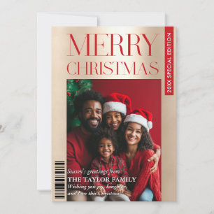 Fun Trendy Magazine Cover Family Foto Highlights Einladung