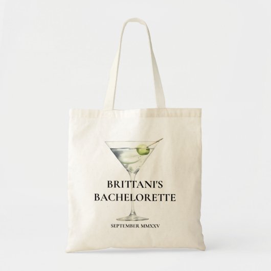 Fun Trendy Martini Bridesmaid Bachelorette Tragetasche (Vorne)