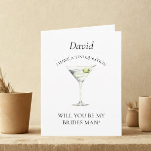 Fun Trendy Martini wird meine Brides Man Card sein Einladung