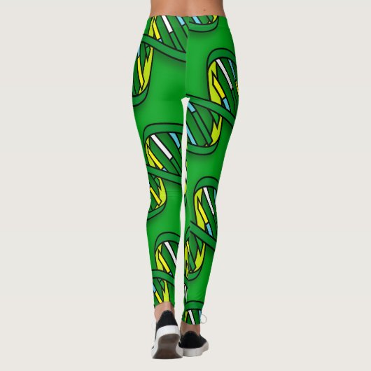 Fun Trendy Science DNA Abstrakt Gemustert Leggings (Rückseite)
