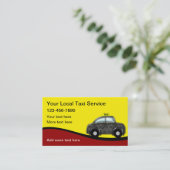 Fun Trendy Taxi Business Cards Visitenkarte (Stehend Vorderseite)