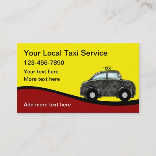 Fun Trendy Taxi Business Cards Visitenkarte (Vorderseite)