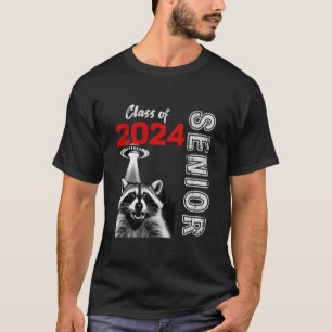 Fun Trendy UFO Raccoon Abschluss Class of 2024 Se T-Shirt
