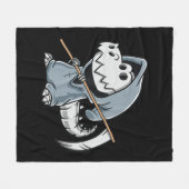 Fun TRex Skeleton Dino Grim Reaper Dinosaur Hallow Fleecedecke (Vorderseite (Horizontal))