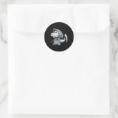 Fun TRex Skeleton Dino Grim Sensenmann Dinosaur Ha Runder Aufkleber (Tasche)