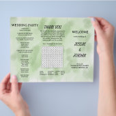 Fun Tri-Fold-Hochzeitsprogramm Flyer (Hand)