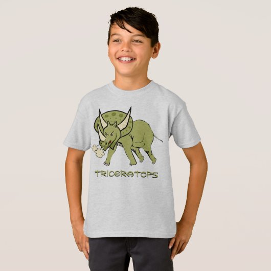 Fun Triceratops Dino T-Shirt (Vorne ganz)
