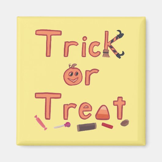 Fun Trick, Leckerei Broom Hexenleder Candy Hallowe Magnet (Vorne)