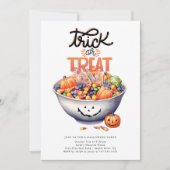 Fun Trick oder Treat Candy Halloween Einladung (Vorderseite)