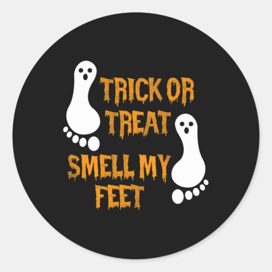 Fun Trick oder Treat riechen mein Feet Halloween Runder Aufkleber (Vorderseite)