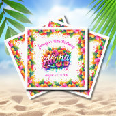 Fun Tropical Aloha Birthday Luau Party Serviette