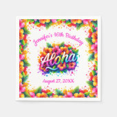 Fun Tropical Aloha Birthday Luau Party Serviette (Vorderseite)
