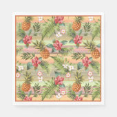 Fun Tropical Ananas Fruit Floral Blätter Muster Serviette (Vorderseite)