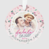 Fun Tropical Christmas Fa la la Let's Roll Foto Ornament (Vorderseite)