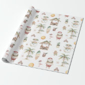 Fun Tropical Christmas Personalisiert Geschenkpapier (Ungerollt)