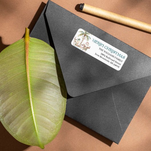 Fun Tropical Christmas | Rücksende-Aufkleber