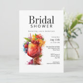 Fun Tropical Cocktails Brautparty Einladung (Stehend Vorderseite)