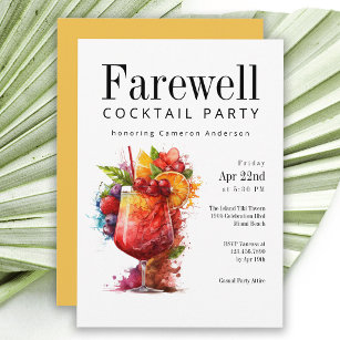 Fun Tropical Farewell Cocktail Party Einladung