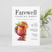 Fun Tropical Farewell Cocktail Party Einladung (Stehend Vorderseite)