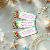 Fun Tropical Flamingo Birthday Rücksendeadresse