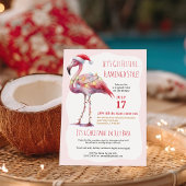 Fun Tropical Flamingo Weihnachten im Juli Party Einladung