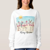 Fun Tropical Flamingo Weihnachts Sweatshirt (Vorderseite)