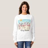 Fun Tropical Flamingo Weihnachts Sweatshirt (Vorne ganz)