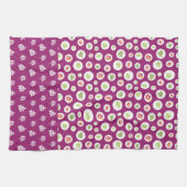 Fun Tropical Hibiskus Leaf Illustration Muster Geschirrtuch (Horizontal)