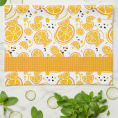 Fun Tropical Orange Gingham Pattern Geschirrtuch (Gefaltet)