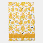 Fun Tropical Orange Gingham Pattern Geschirrtuch (Vertikal)