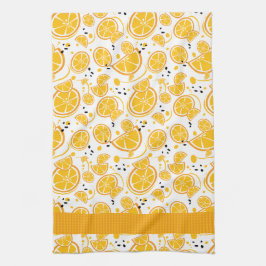 Fun Tropical Orange Gingham Pattern Geschirrtuch