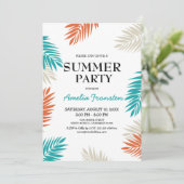 Fun Tropical Palm Sommer Geburtstagsparty Einladung (Stehend Vorderseite)