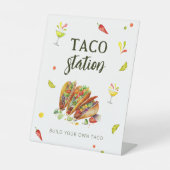 Fun Tropical Party Taco Station Custom Sign Sockelschild (Vorderseite)