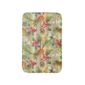 Fun Tropical Pineapse Fruit Floral Stripe Muster Badematte (Vorderseite Vertikal)