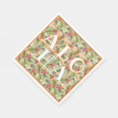 Fun Tropical Pineapse Fruit Floral Stripe Muster Serviette (Ecke)