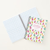 Fun Tropical Pineapse Sommerfrucht Muster Notizblock (Innenseite)