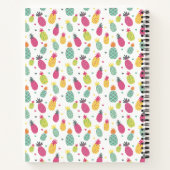 Fun Tropical Pineapse Sommerfrucht Muster Notizblock (Rückseite)
