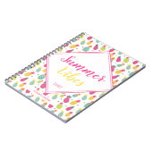 Fun Tropical Pineapses Muster Summer Vibes Zitat Notizblock (Linke Seite)