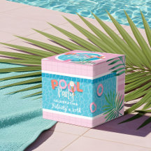 Fun Tropical Pink & Blue Sommerzeit Pool Party