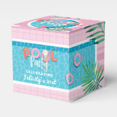 Fun Tropical Pink & Blue Sommerzeit Pool Party Geschenkschachtel (Vorderseite)