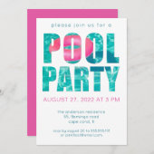 Fun Tropical Pool Party Einladung (Vorne/Hinten)