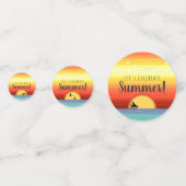 Fun Tropical Summer Beach Party Sunset Konfetti (Rückseiten)