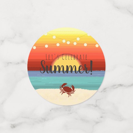 Fun Tropical Summer Beach Party Sunset Konfetti (Klein Vorderseite)