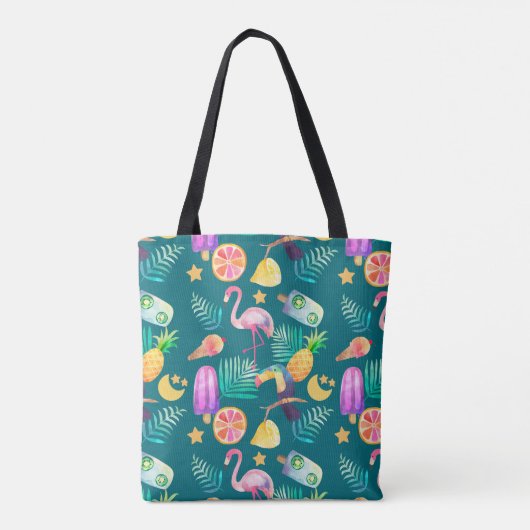 Fun Tropical Summer Pattern Tasche (Rückseite)